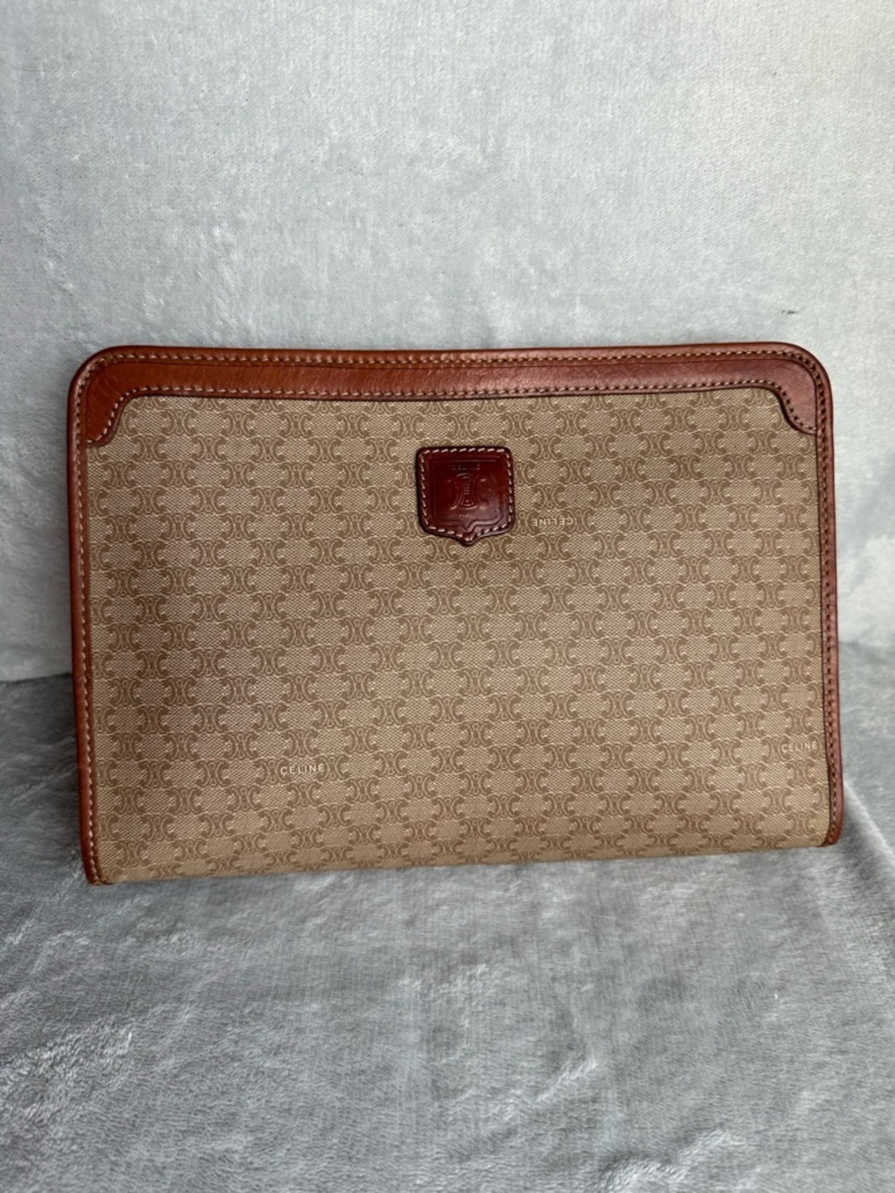 Vintage Celine Macadam Clutch 🤎 Classic Monogram Canvas + Leather Trim